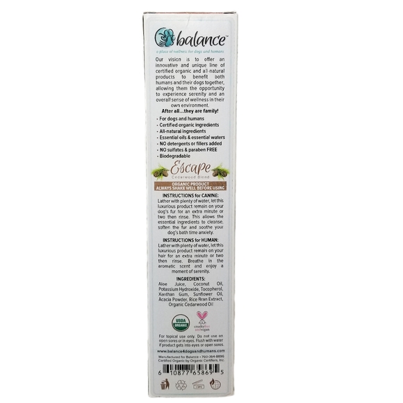 ESCAPE BALANCE BOTANICAL HAIR & FUR SHAMPOO - Picture 5 of 11